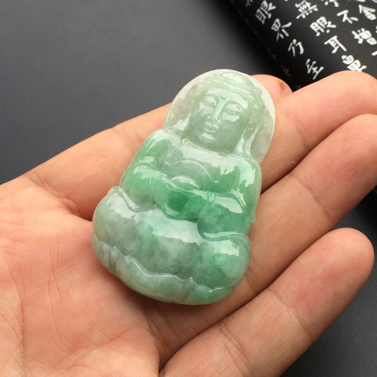 （一口价扫货）糯冰种豆色观音挂件