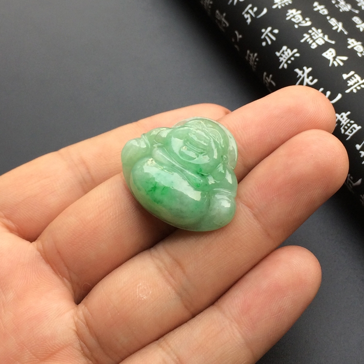 （一口价扫货）糯冰种飘翠玉佛挂件