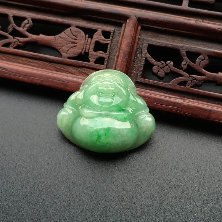 （一口价扫货）糯冰种飘翠玉佛挂件