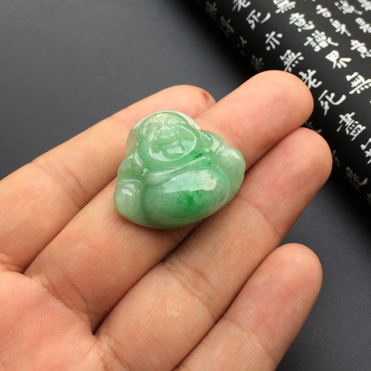 （一口价扫货）糯冰种飘翠玉佛挂件