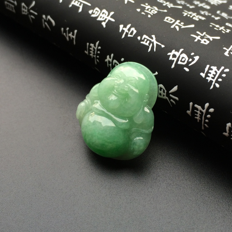 （一口价扫货）糯冰种略飘翠玉佛挂件
