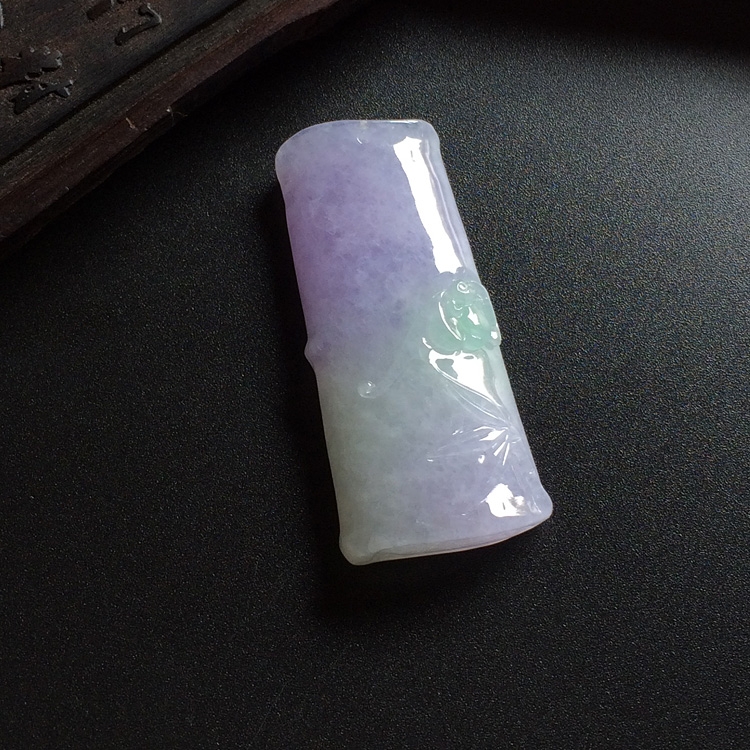 糯冰种紫罗兰节节高挂件