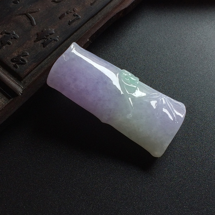 糯冰种紫罗兰节节高挂件