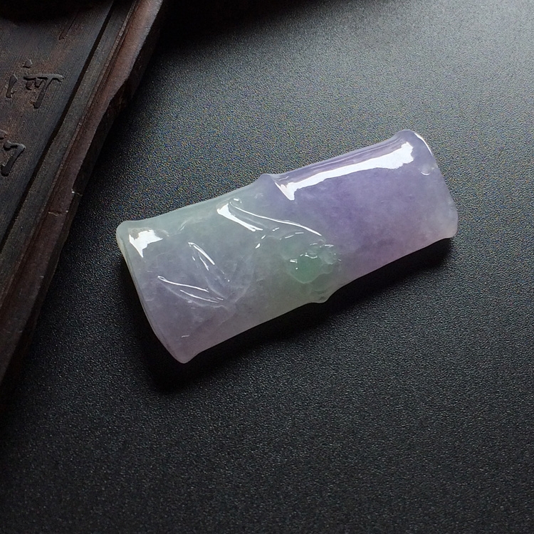 糯冰种紫罗兰节节高挂件