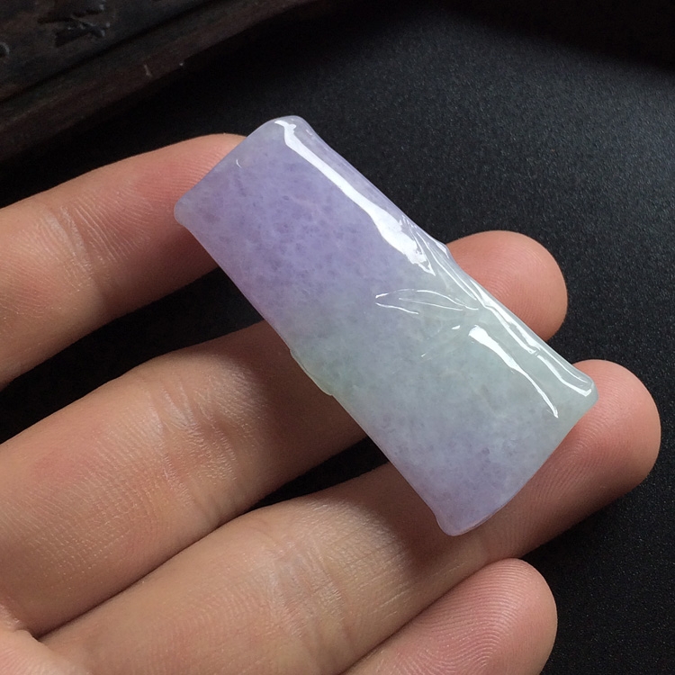 糯冰种紫罗兰节节高挂件