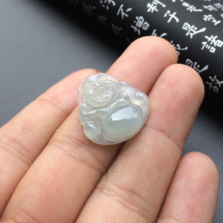 冰种淡晴水玉佛挂件