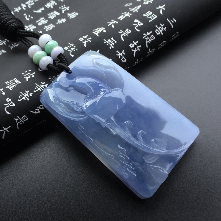 (超值推荐)冰种紫罗兰心莲花开挂件
