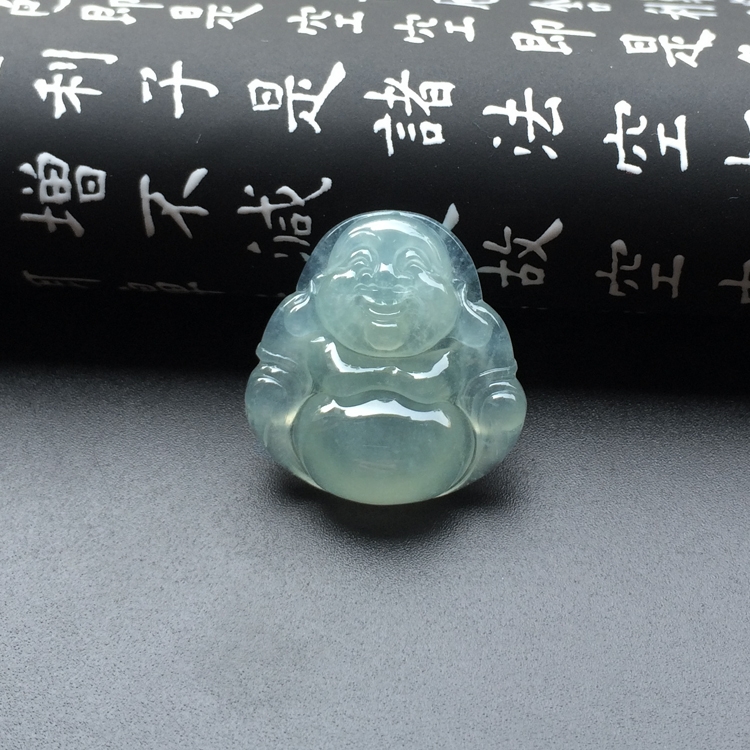 冰种淡晴水玉佛挂件