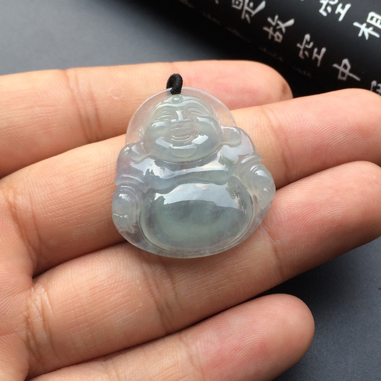 冰种淡晴水玉佛挂件