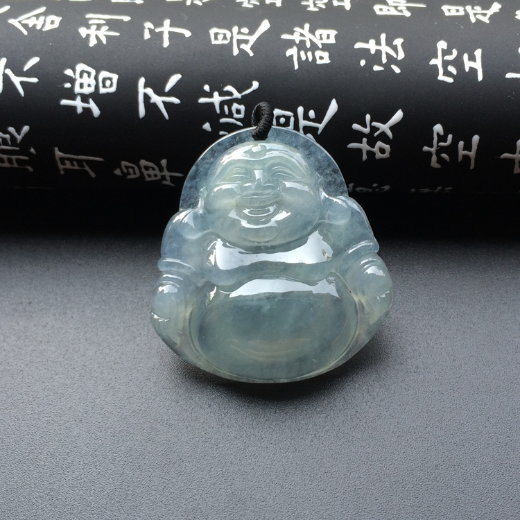 冰种淡晴水玉佛挂件