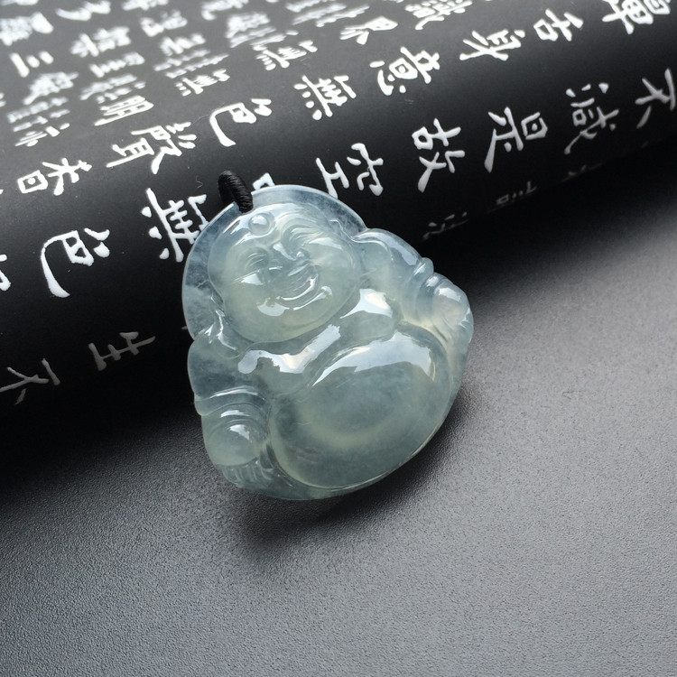 冰种淡晴水玉佛挂件