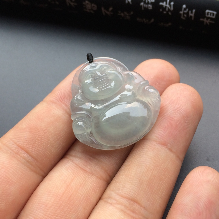 冰种淡晴水玉佛挂件