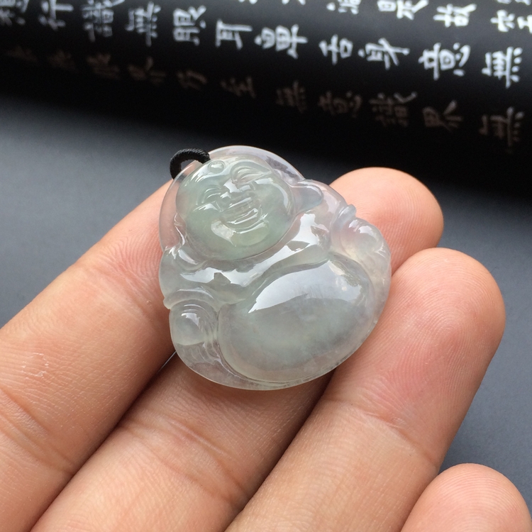 冰种淡晴水玉佛挂件