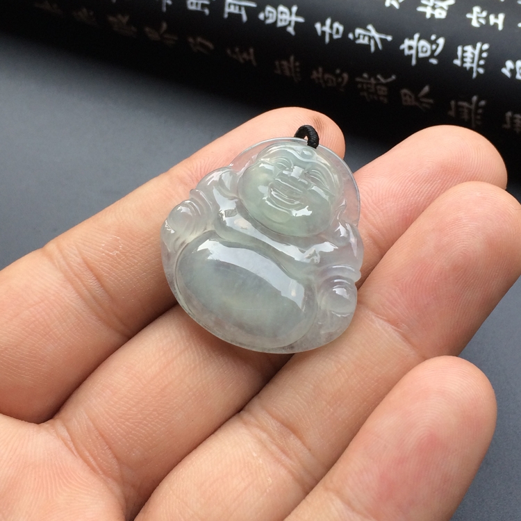 冰种淡晴水玉佛挂件