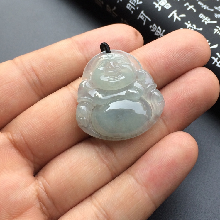 冰种淡晴水玉佛挂件