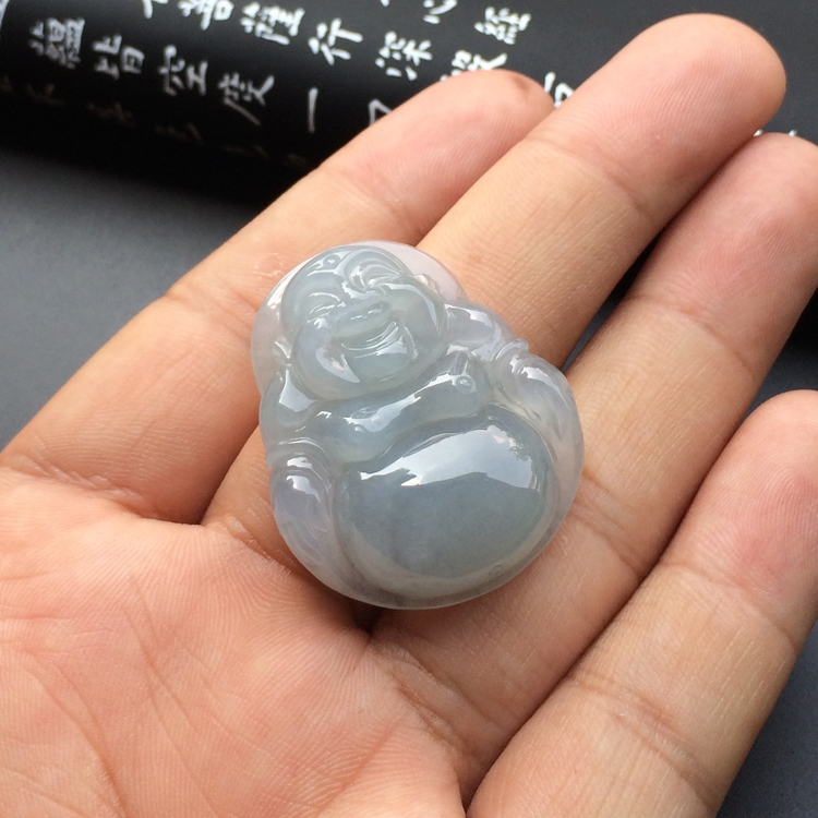 冰种淡晴水玉佛挂件