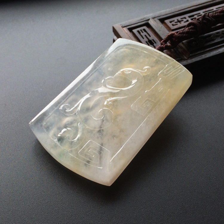 (超值推荐)冰种黄翡龙凤呈祥挂件