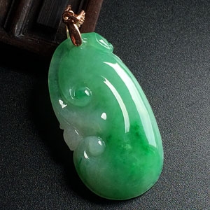 (超值推荐)糯冰种飘翠如意挂件