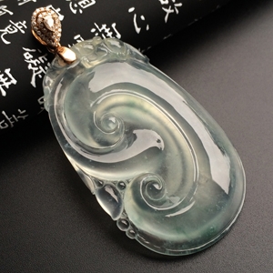 （超值推荐）冰玻种略飘花如意挂件