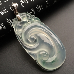 （超值推荐）冰玻种略飘花如意挂件