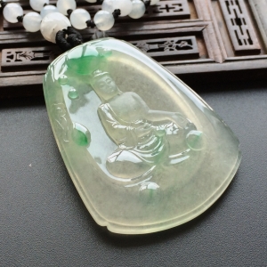 (超值推荐)冰玻种飘翠佛挂件