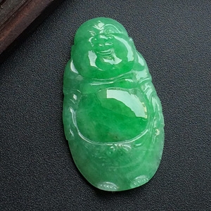 (超值推荐)糯冰种翠色站佛挂件