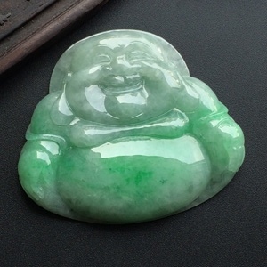 (超值推荐)糯冰种飘翠玉佛挂件
