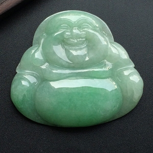 (超值推荐)糯冰种豆色玉佛挂件