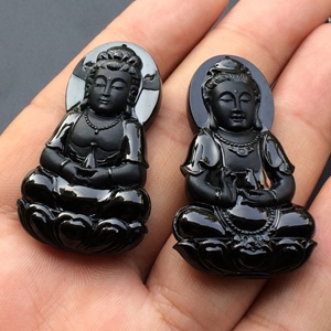 糯冰种墨翠观音挂件(单价)