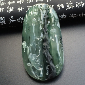 （超值推荐）冰种飘花求佛挂件