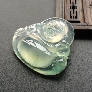 (超值推荐)冰种略飘花玉佛挂件