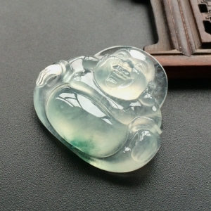 (超值推荐)冰种略飘花玉佛挂件