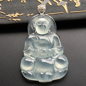 (超值推荐)冰玻种淡晴水观音挂件