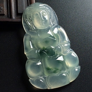 冰种飘花观音挂件