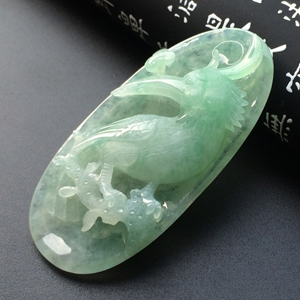 糯冰种晴水啄木鸟挂件