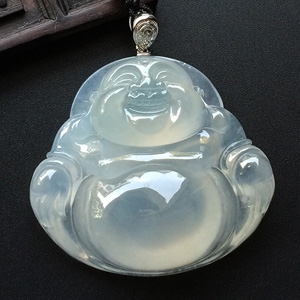 冰种淡晴水玉佛挂件