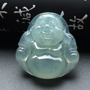 冰种淡晴水玉佛挂件