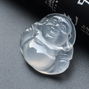 冰玻种无色玉佛挂件