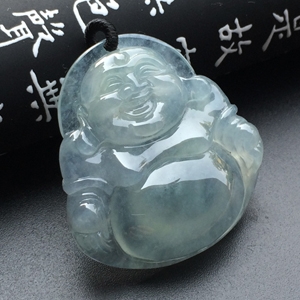 冰种淡晴水玉佛挂件