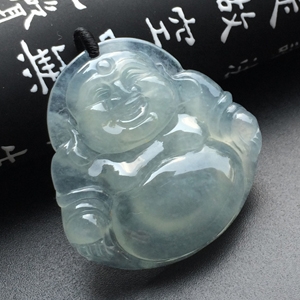 冰种淡晴水玉佛挂件