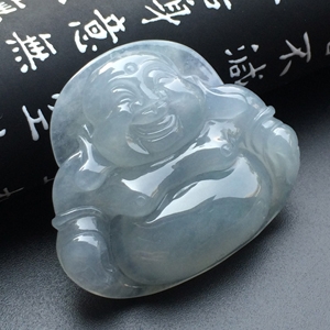 冰种淡晴水玉佛挂件