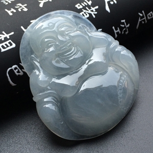 冰种淡晴水玉佛挂件