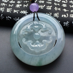 （超值推荐）冰种晴水略飘花龙凤呈祥挂件