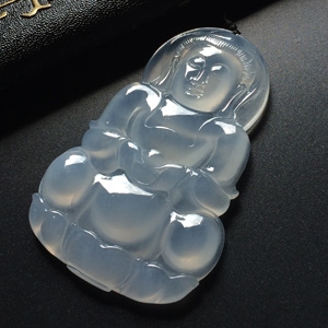 冰种淡晴水观音挂件
