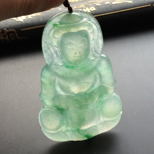 (超值推荐)冰种飘花观音挂件
