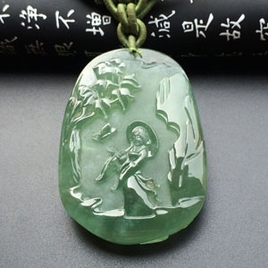 冰种晴水蝶舞挂件