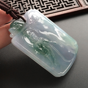 (超值推荐)糯冰种紫罗兰飘花宝瓶观音挂件