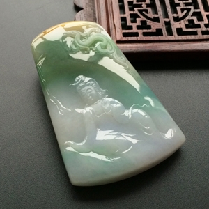(超值推荐)糯冰种三彩凤凰观音挂件
