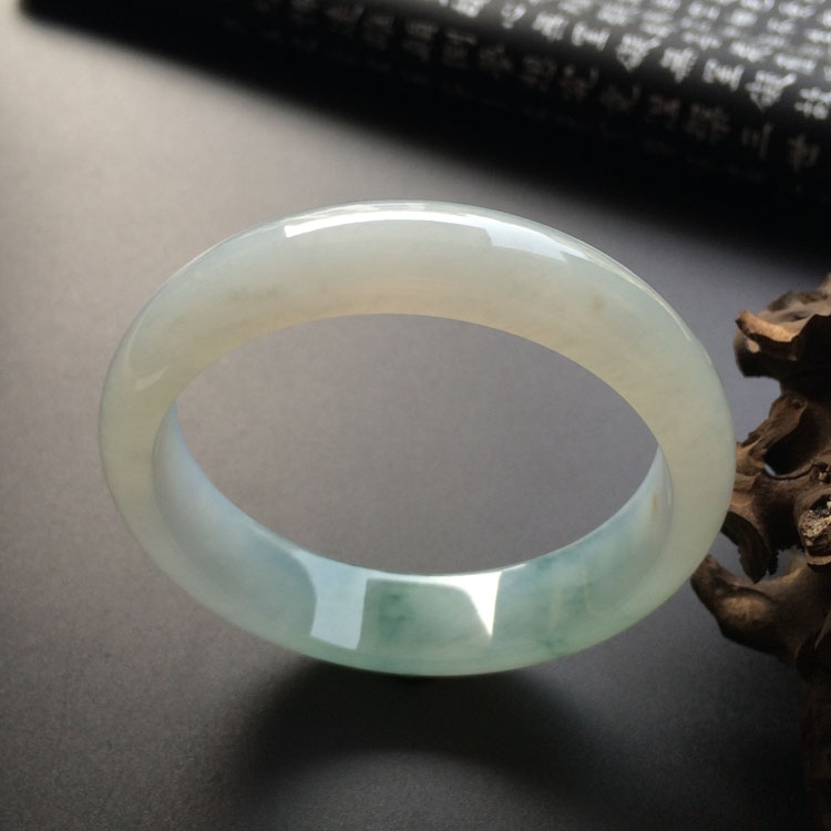 糯冰种飘花手镯（57.5mm）