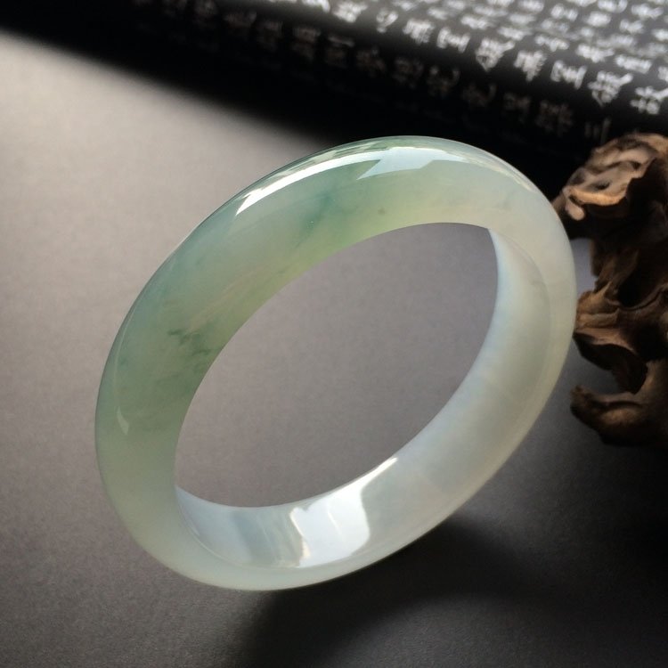 糯冰种飘花手镯（57.5mm）